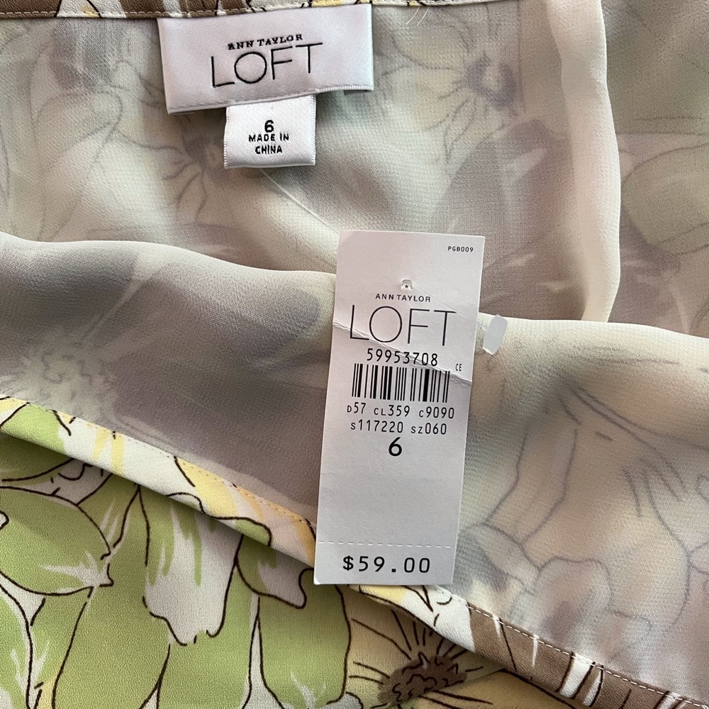 ANN TAYLOR LOFT NWT! Tiered A-line Tropical Print Skirt. SZ 6 - Picture 4 of 7